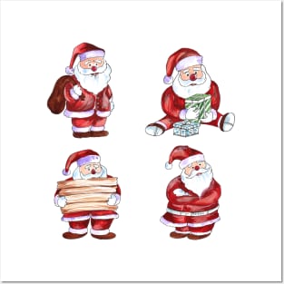 Funny Santa Claus Characters Posters and Art